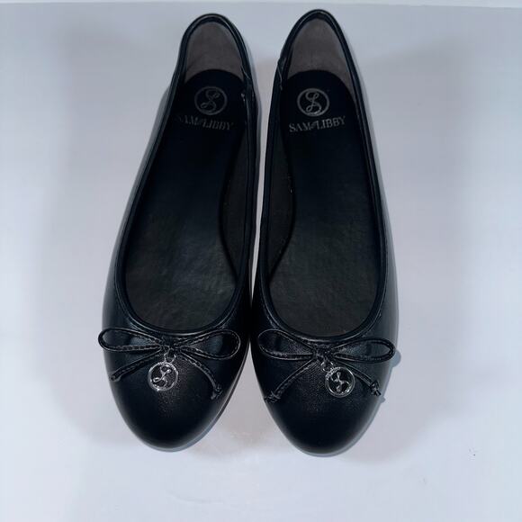 Sam & Libby Shoes Women's 7.5 Black Callan Ballet Flat Shoes Preppy - Picture 4 of 12